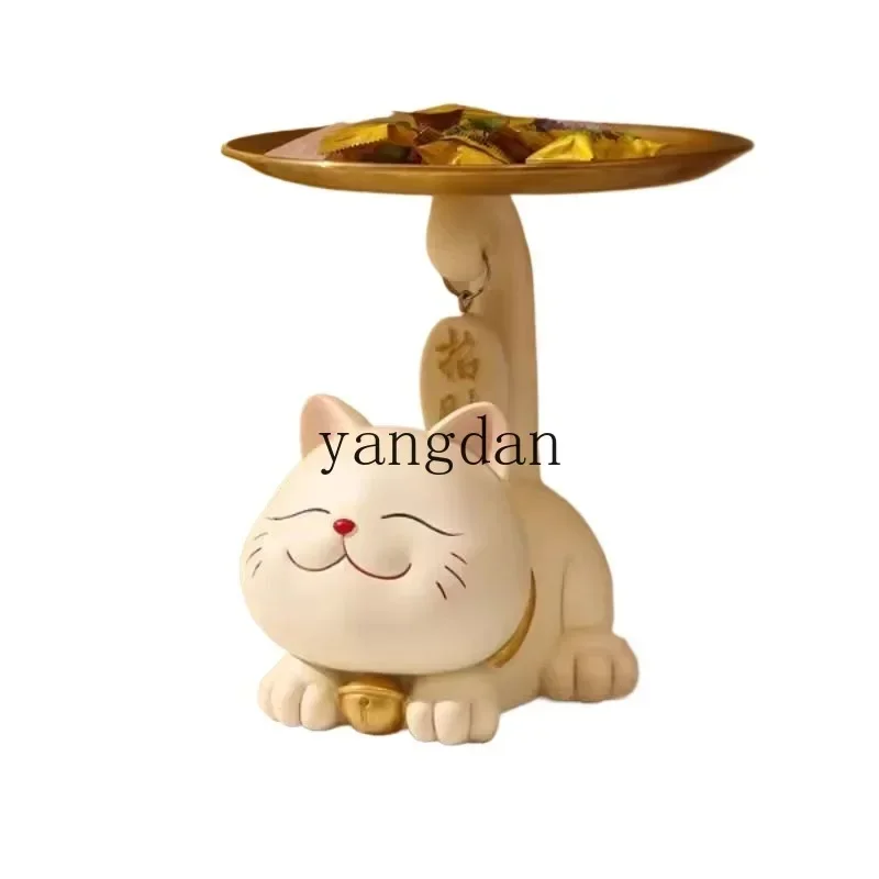 YD Lucky Cat Entrance Ornament Living Room Shoe Cabinet Home Decoration Pallet Shelf Home Accessories