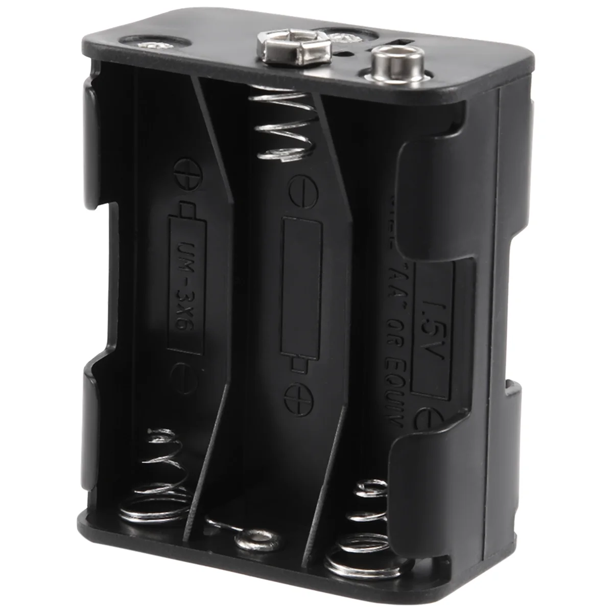 Double Side Spring 6 x 1.5 V AA Battery Holder Case Box Black