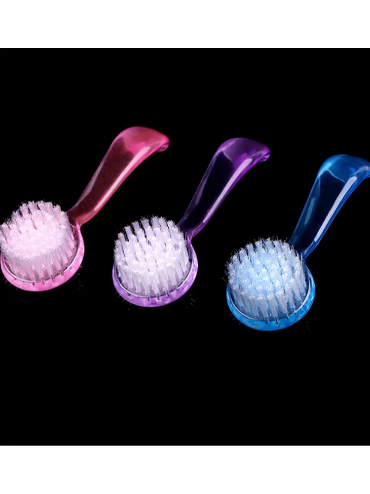 1X Ręczna szczotka do mycia paznokci z okrągłą główką UV Gel Dust Clean Brush Cap Tools