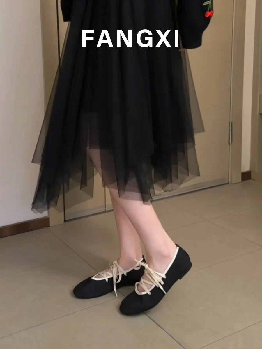 2026-spring-new-sle-ballet-cross-strap-flat-bot-single-oes-women's-slip-on-round-toe-mary-jane-oes-korean-sle-leat