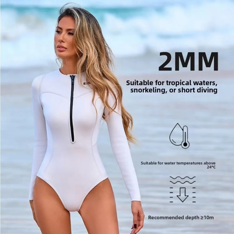 Sbart Women 2MM Diving Suit One-piece Jellyfish Suit Bikini Diving Suit Surfing Warm And Sun Protection Free Diving Wet Suit