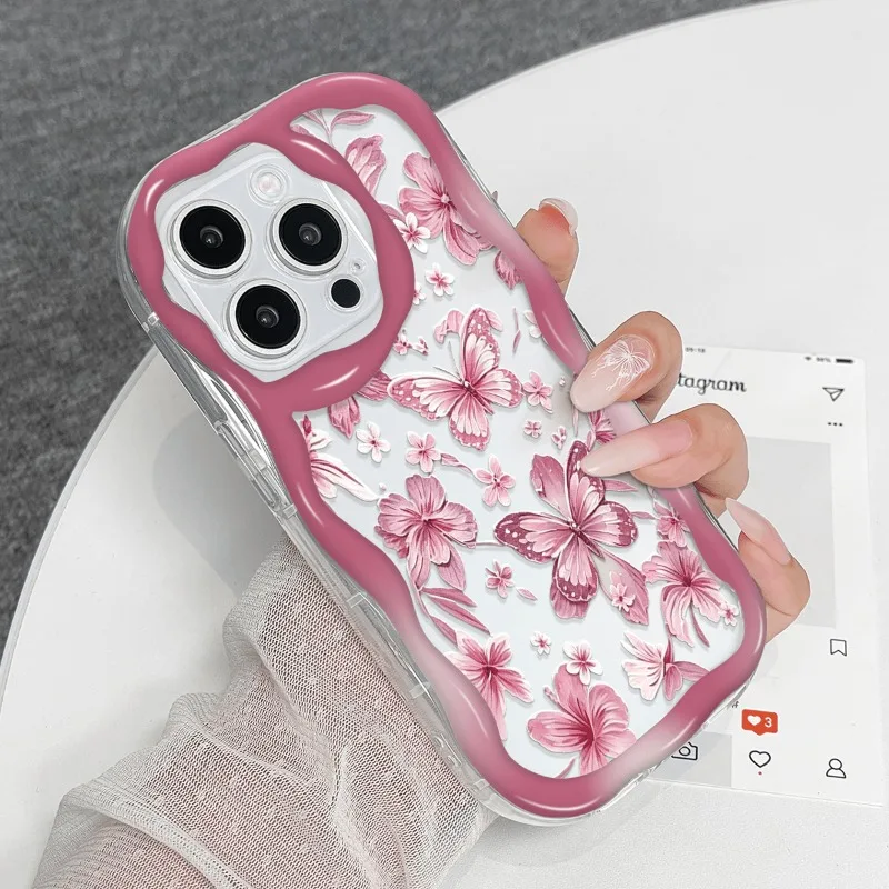 Fashion Butterfly Flowers Phone Case For Samsung Galaxy S25 FE S26 S24 S22 S23 Ultra Plus A56 A55 A37 A36 A27 A26 A16 Soft Cover view 3