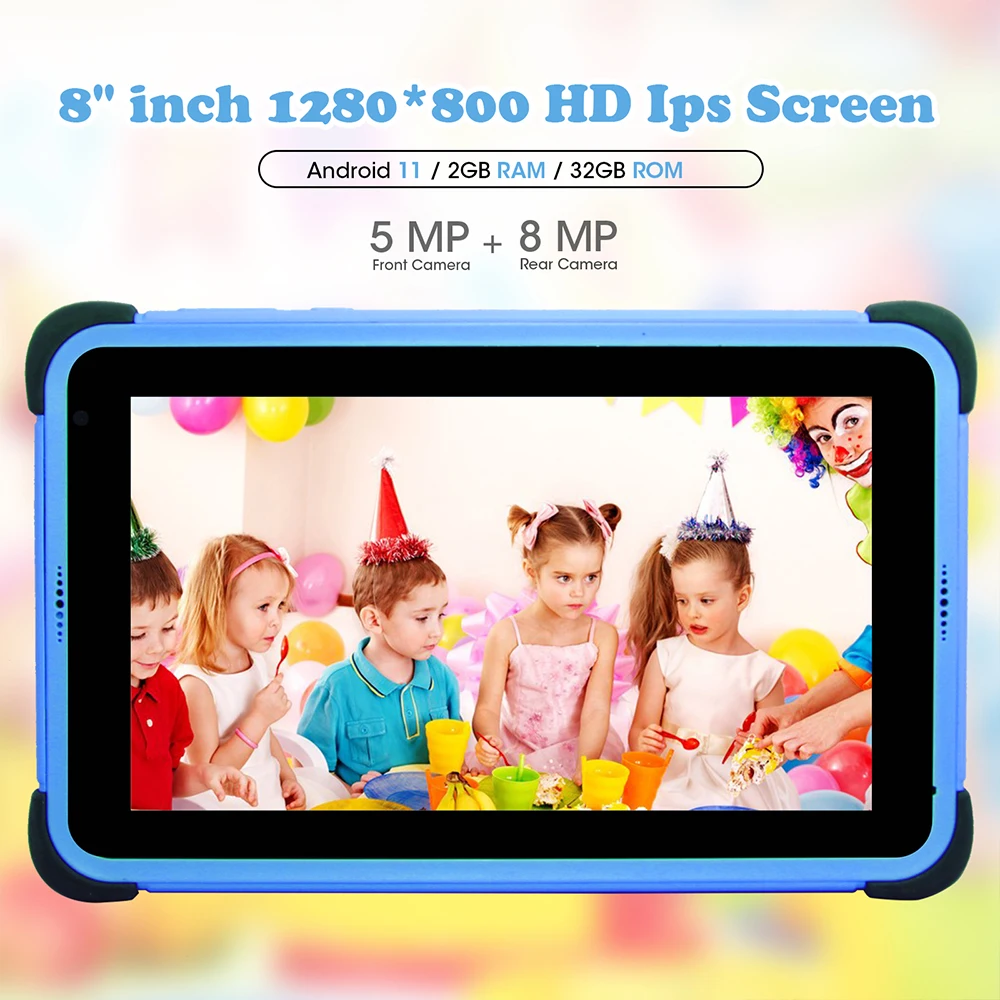 Weelikeit 8 Inch Kinder Tablet Android 11,0 1028X800 IPS Kinder Tablet für Studie 2GB 32GB Pädagogisches Tablet für student 4500mAh