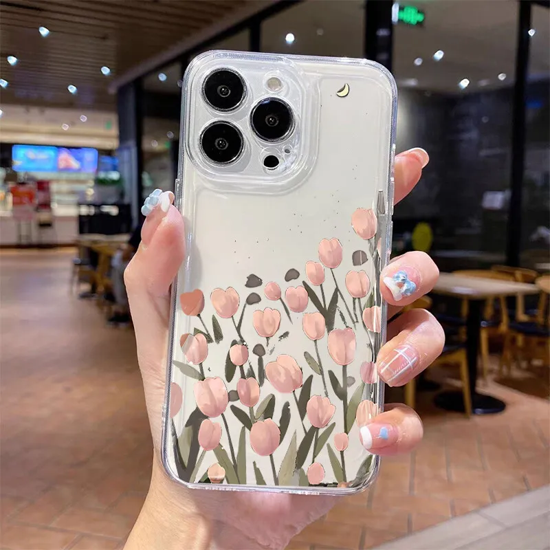 Case For Samusng Galaxy A56 A55 5G A54 A35 A36 A26 A16 A15 A14 A34 A53 S25 S24 S23 Ultra Plus S20 S21 S24 FE Flower Tulip Cover