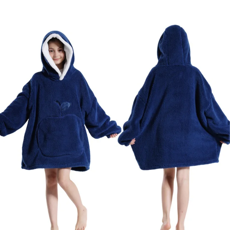 Damen Herbst Winter Fleece Tragbarer Decken-Bademantel Mädchen Damen Loungewear Weiche Warme Nachthemd Teenager Lose Übergrößen-Pyjamas – Detail 13