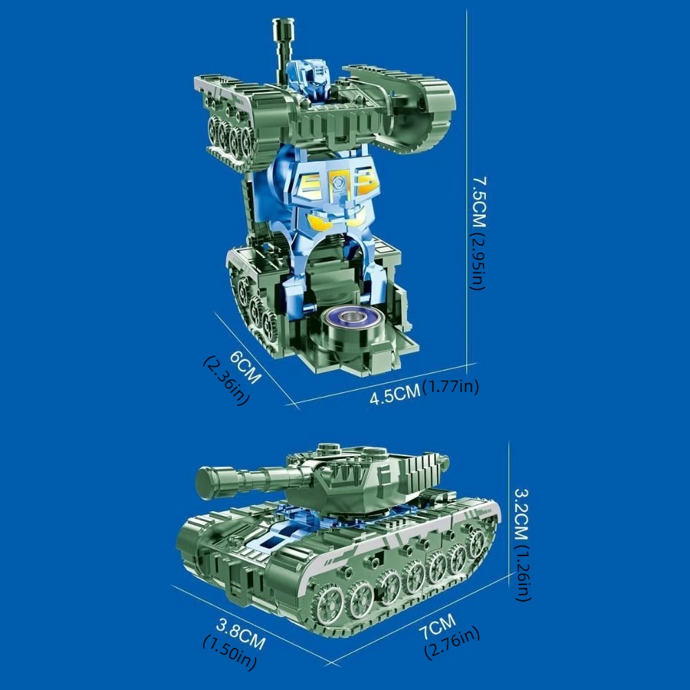 2-in-1 vervormde tanks Robot Fidget Gyro Plastic Stille vingertop Decompressiespeelgoed Creatief antislip vingertop Gyro Kantoor