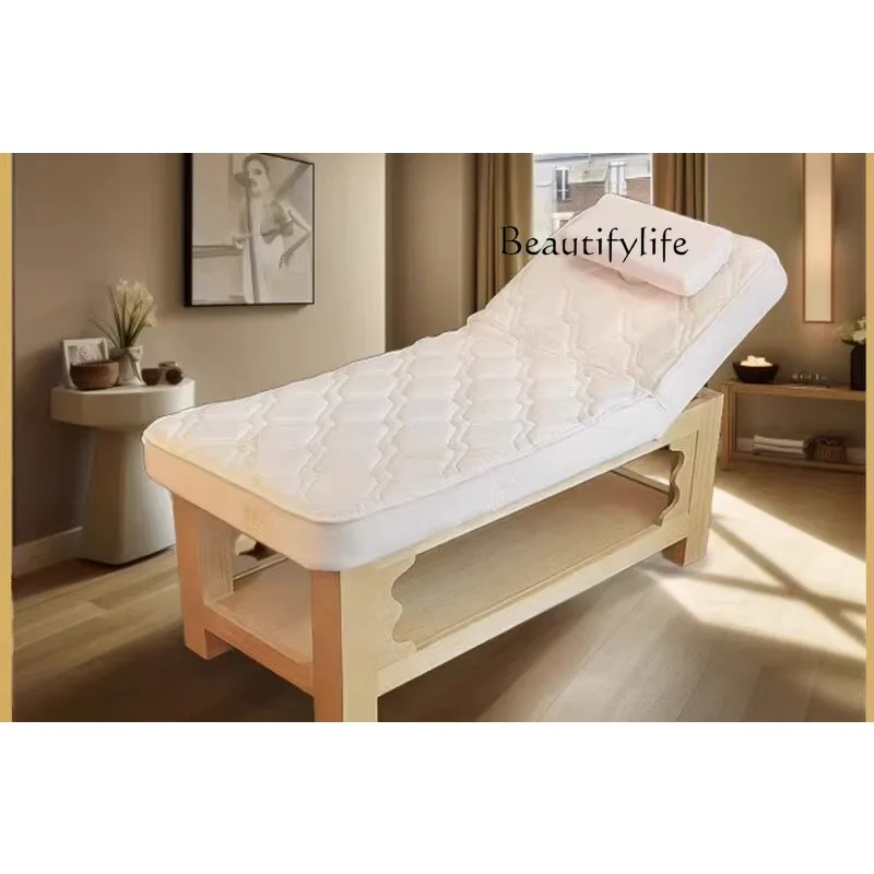 X36 High-end Multi-functional Heating Latex Solid Wood Electric Lifting Beauty Bed For Beauty Salons