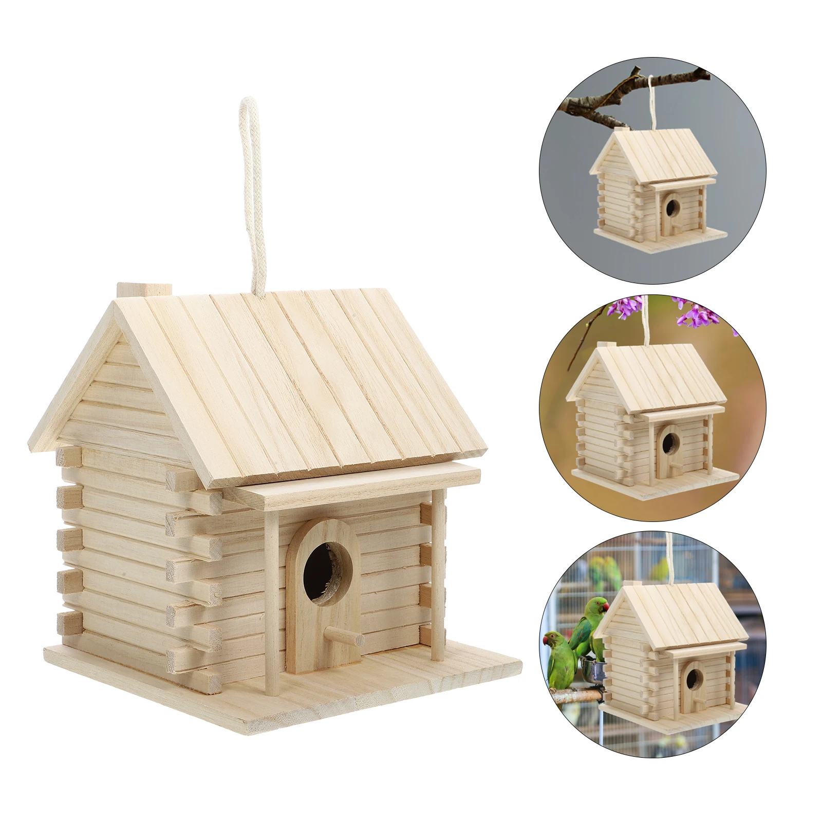 Bird Nesting Box Wood Parakeet Nest Breeding Outdoor Garden Bird Cage Accessories Hummingbird Wood