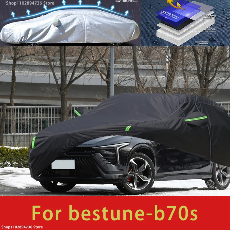 

For bestune b70s fit Outdoor Protection Full Car Covers Snow Cover Sunshade Waterproof Dustproof Exterior black car cover