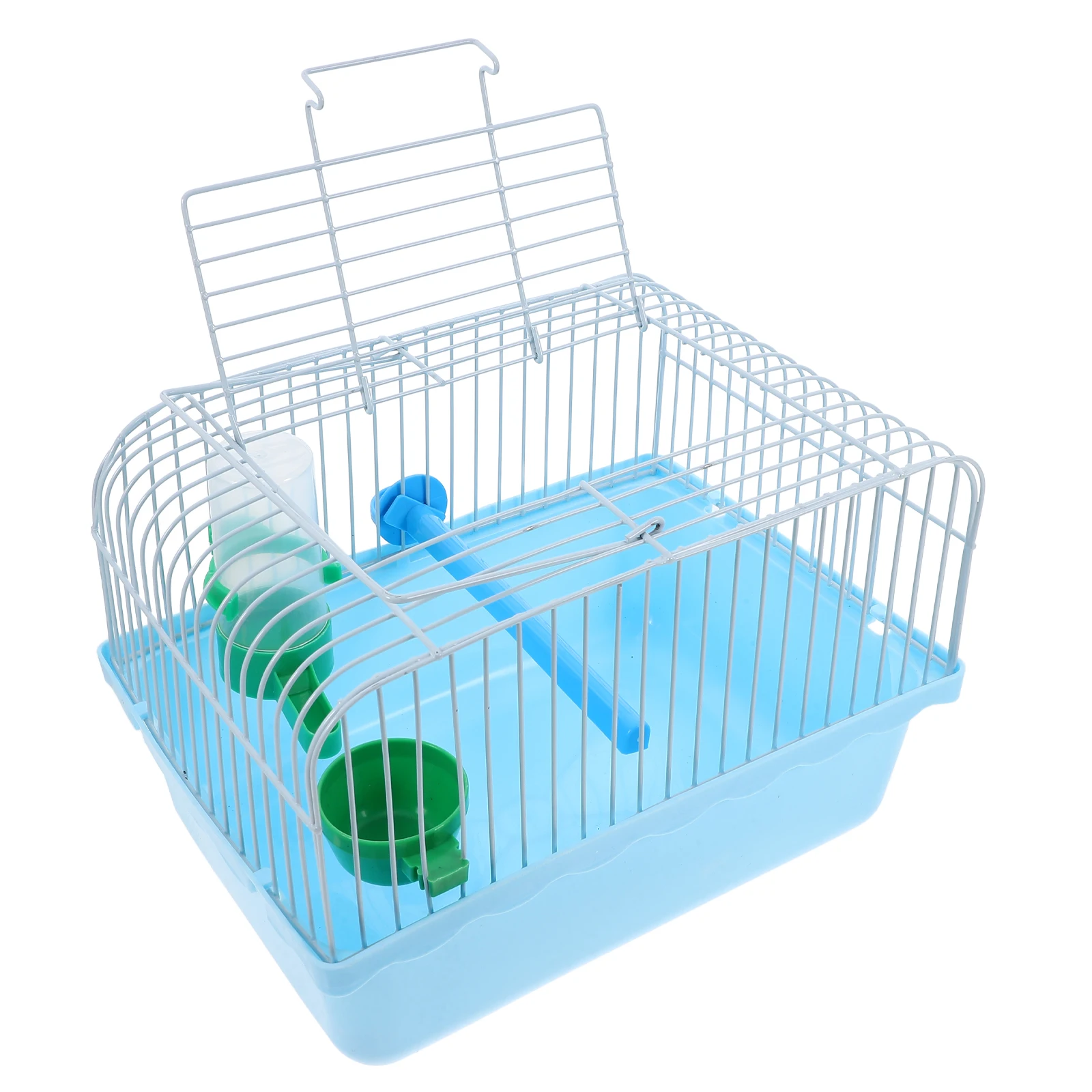 

Portable Bird Cage for Parakeets Lovebirds with Perch Food Box Waterer Durable ABS Iron Easy Travel Storage Pet Carrier Small