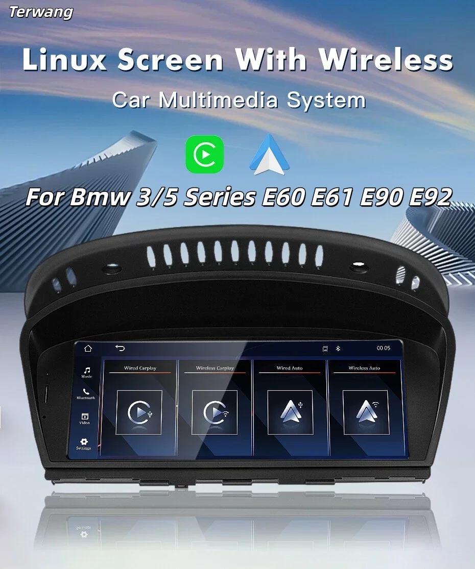 8.8 Inch Linux For BMW 3/5 Series E60 E61 E62 E63 E90 E91 E92 E93  Car Radio Stereo Wireless CarPlay Android Auto Multimedia