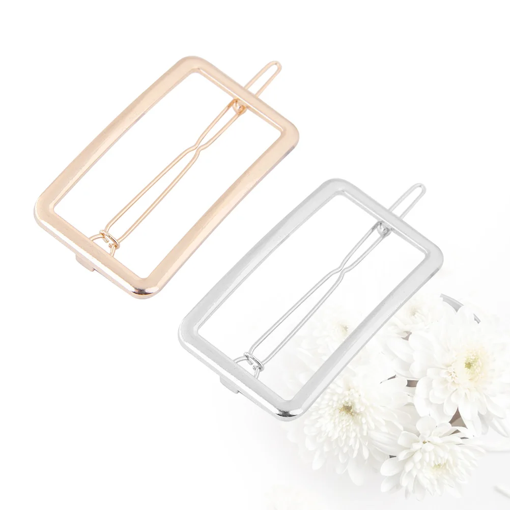 

2pcs Hair Clips Women Hairpin Hollow Out Simple Bang Ponytail Bobby Pins Accessories Styling Aid Non Decorative