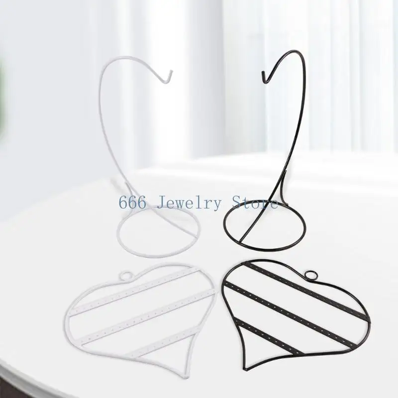 

F2TD Стеллаж для выставки товаров сережек 50 отверстий Сердце Дизайн Экономия пространства Органайзеры для хранения ювелирных