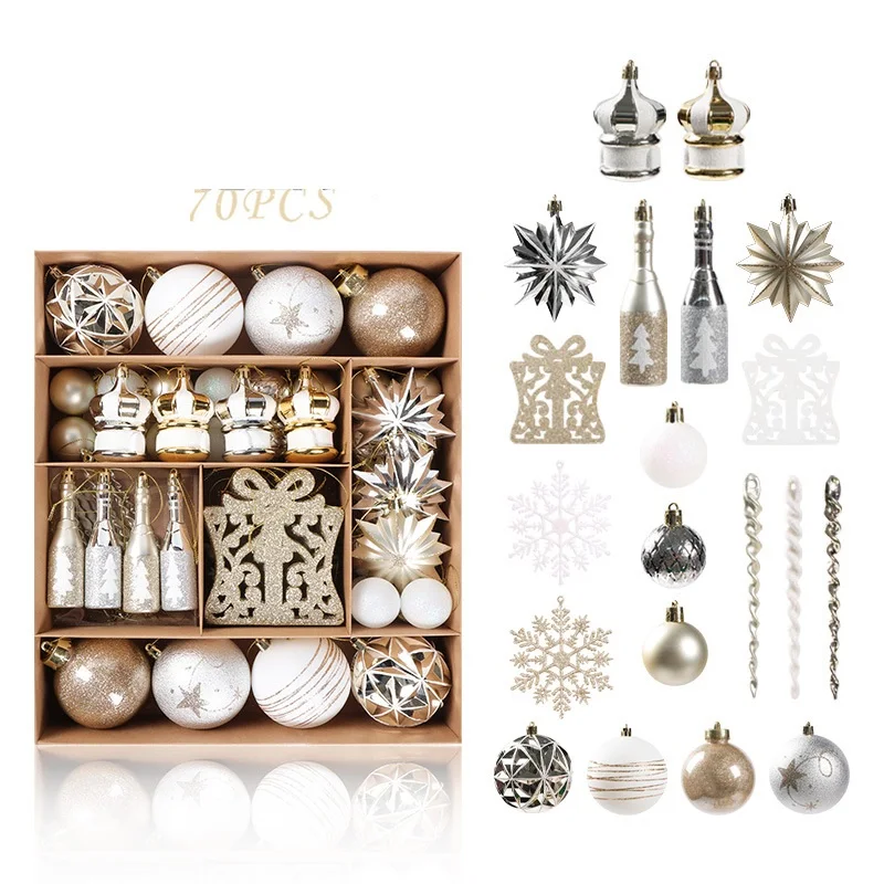 Christmas Tree Balls Decorations, Ornaments, Christmas Supplies, Adornos Navidad 2024, 70Pcs Set