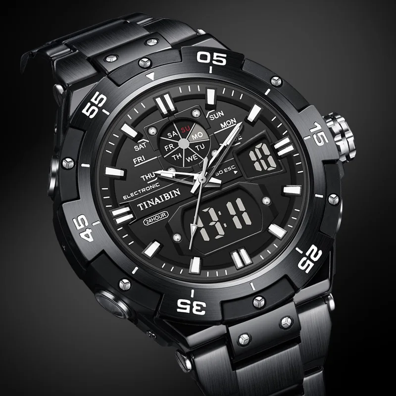 Fashion* Large Dial Digital Watch, Multi-Function Waterproof Outdoor Sports Watch for Students