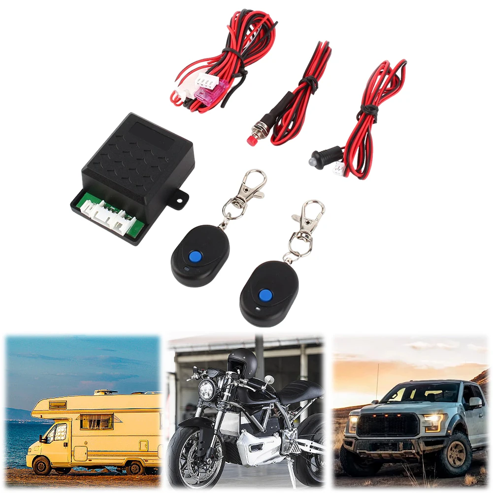 Automatic Lock Car Alarm System Universal Auto Unlock Immobilizer Device 12V Car Circuit Cut Off Device with Remote Controllers