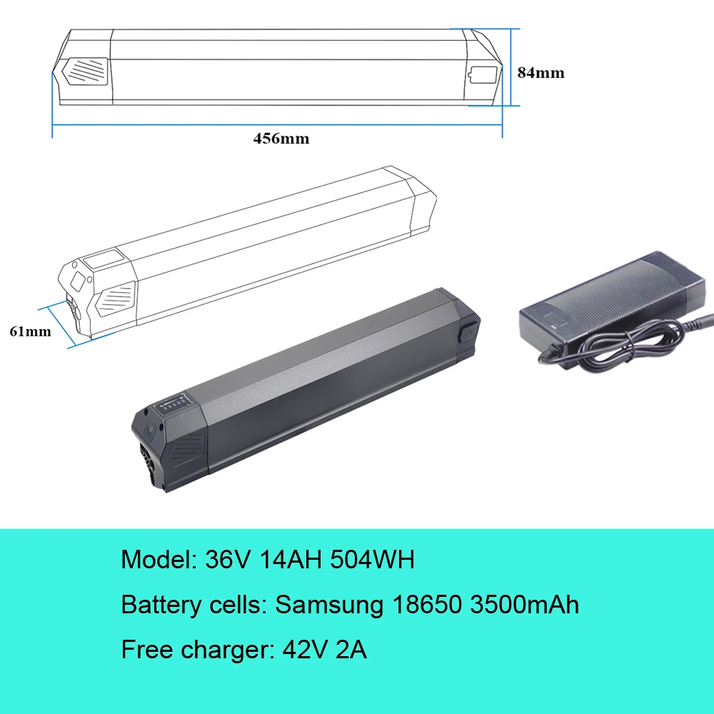 Nilox X6 X7 Plus 隠し型電動自転車バッテリー 36V 10.4AH 12AH 13AH