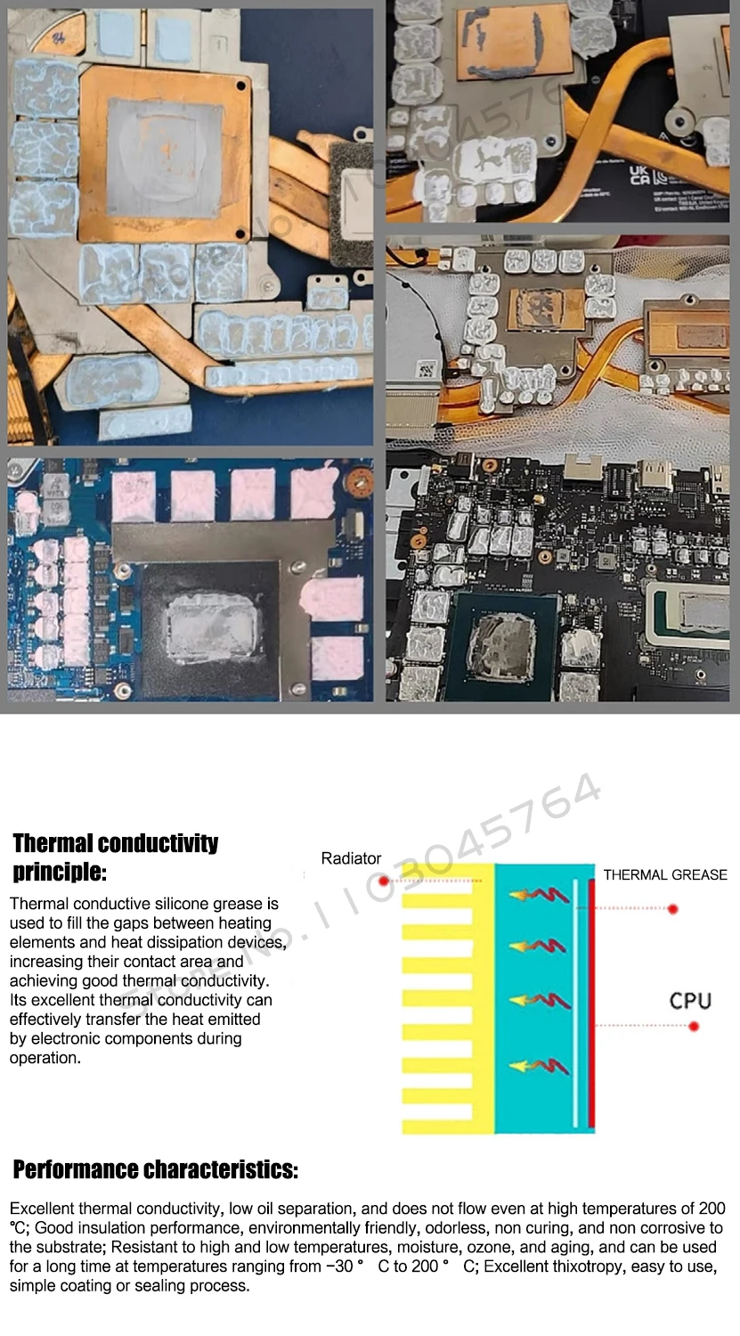 Laird Tputty 607 Wärmeleitpaste Leitfähiges Gel für Laptop-Speicher-RAM-Kühlung, 5g/10g Nadelpackung – Detail 7