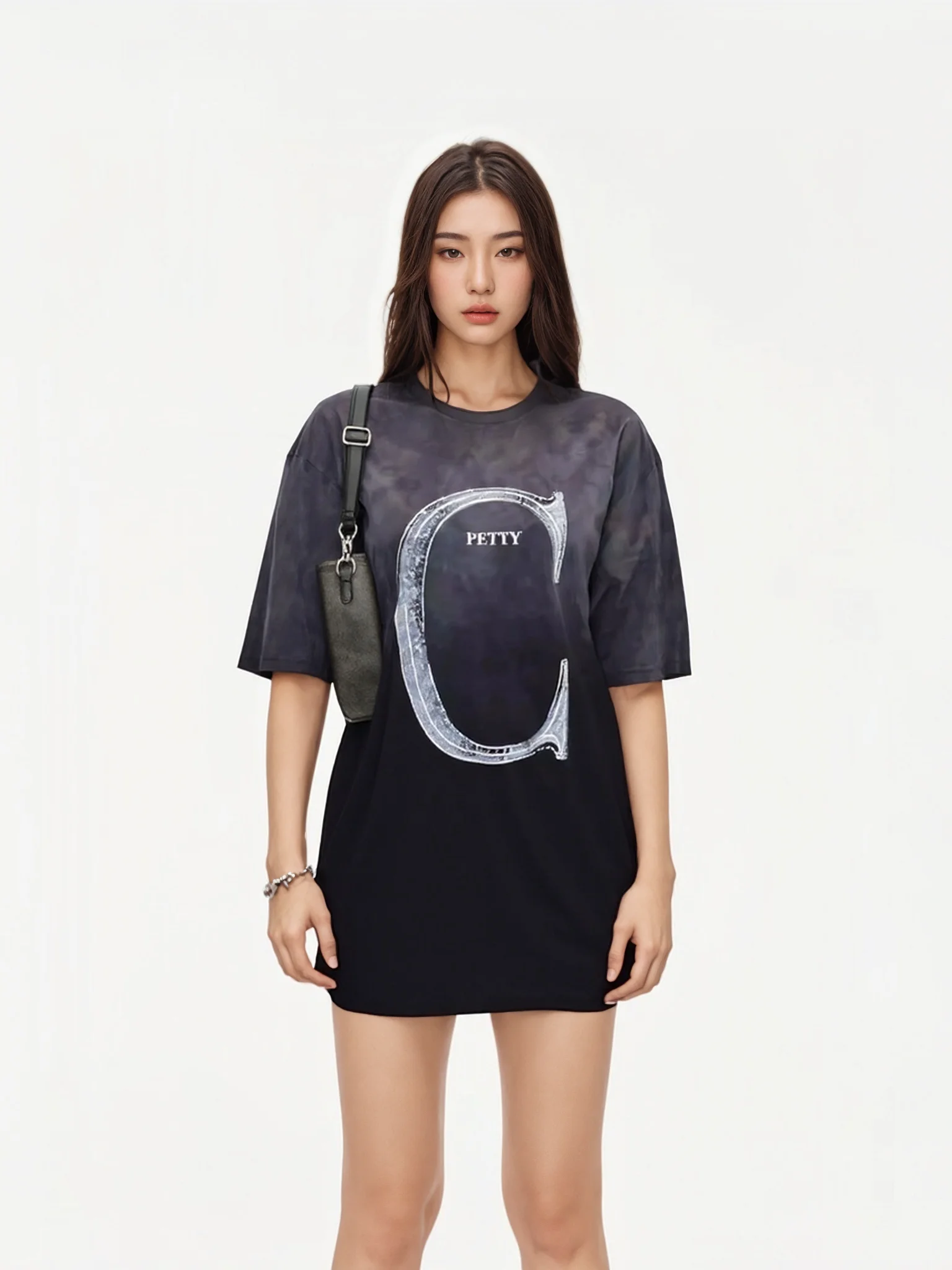 

Casual Summer New Lazy Sle round Ne Loose ort Sve T-irt Women's Midi Bla Cotton Blend Comfortable Breathable T-S...