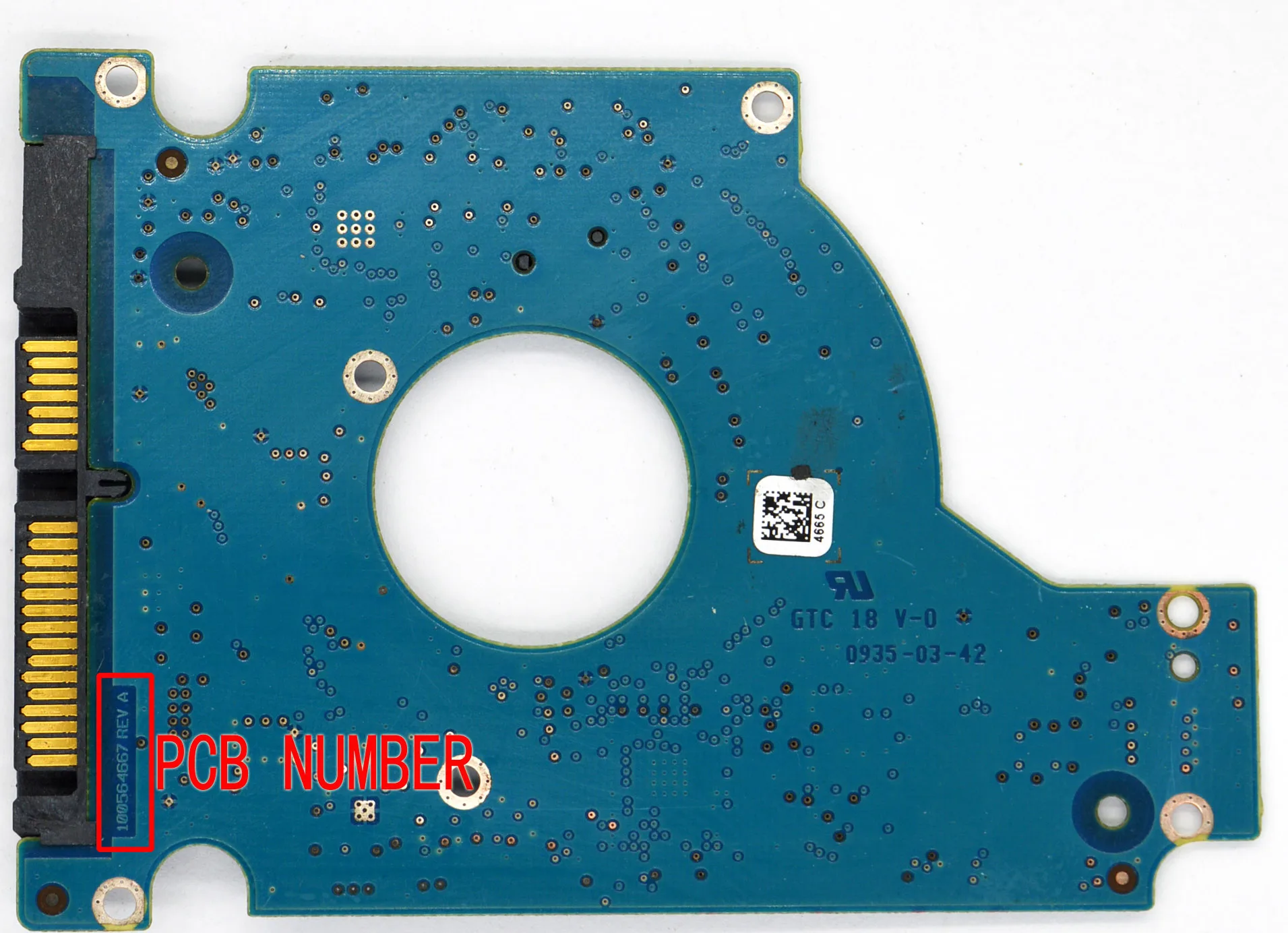 S notebook hard drive circuit board Logic Board / 100564667 REV A , ST9640322AS