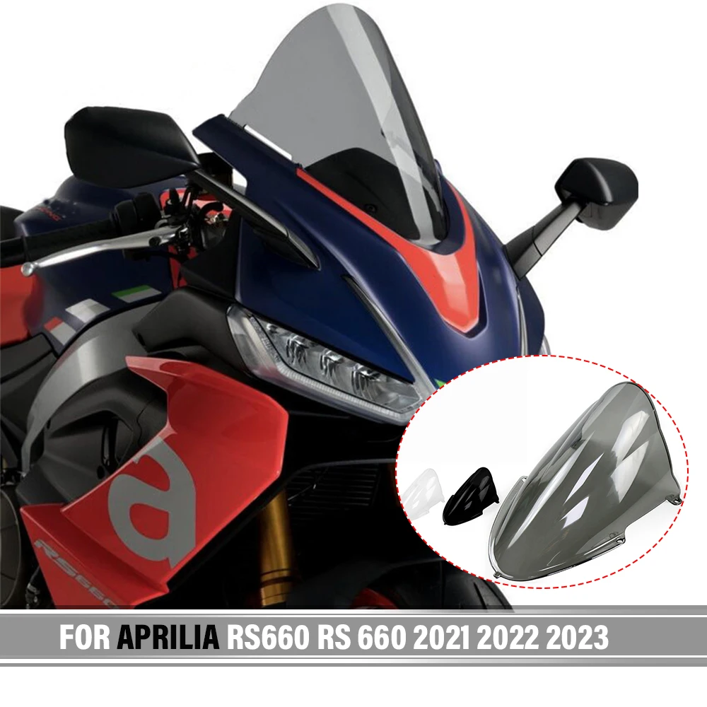 

For APRILIA RS660 RS 660 2021 2022 2023 2024 Motorcycle Windshield Windscreen Wind Deflectors Kit Fairing Cover R-racer Screen