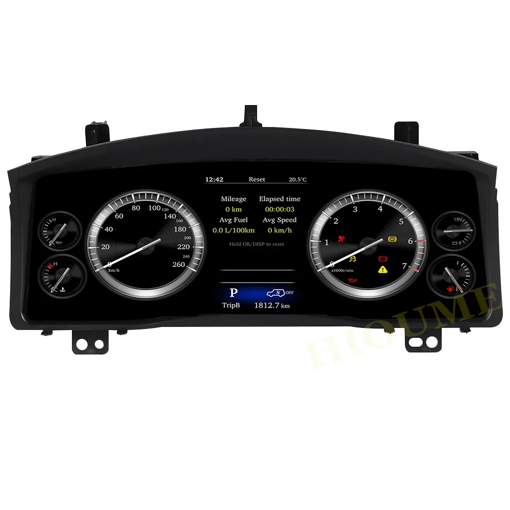 Car Dashboard Instrument Display Screen For Lexus LX-570 2007-2017 LCD Speedometer LINUX System Virtual Cluster Panel