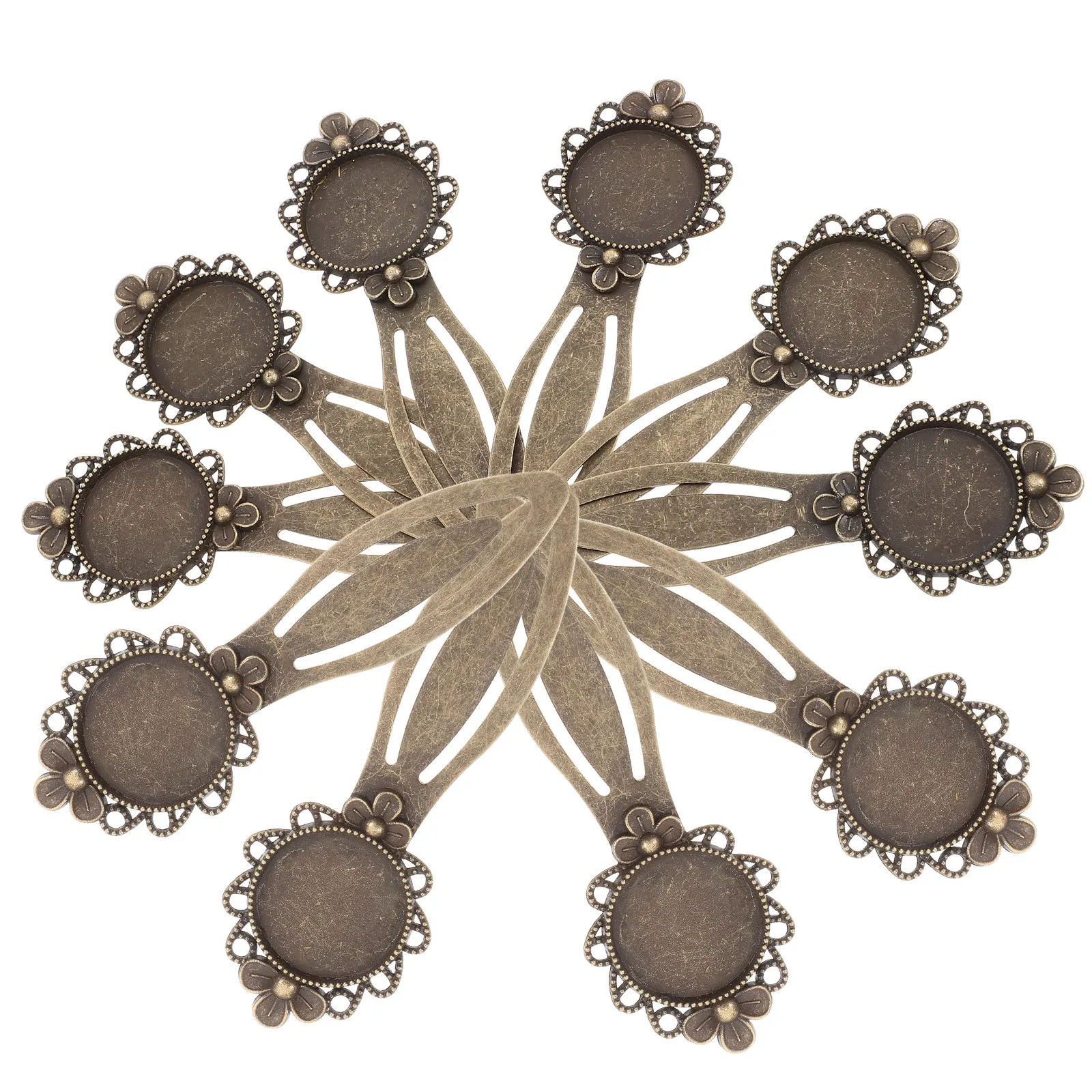 

10Pcs Copper Bookmark Retro Style Delicate Reading Mark Book Page Holder Design Bookmarks for Readers Students Writers