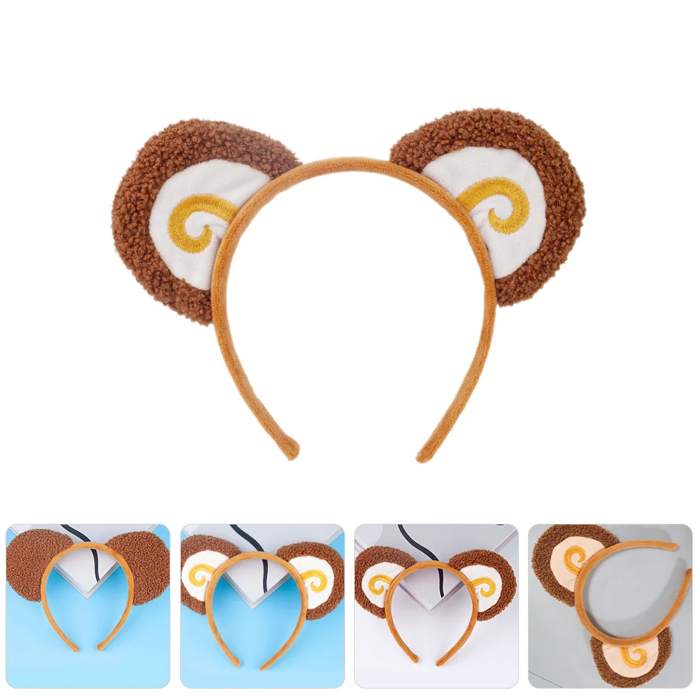 Cute Monkey Ears Headband for Little Girl Party Costume Dress Up Decorative Cosplay Hair Accessories Cute Monkey Ear Headband