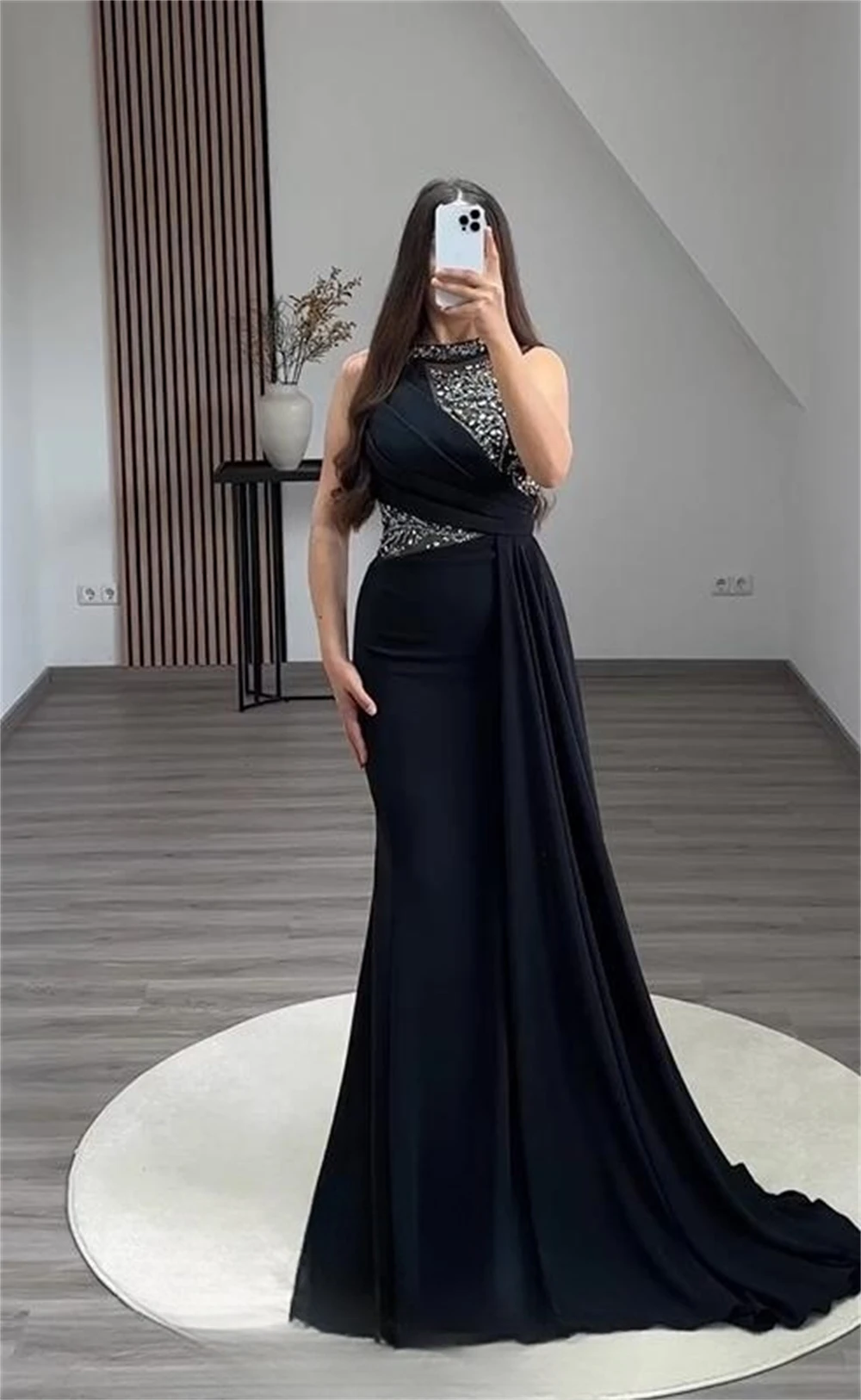 Customized Prom Dresses sparkle	 Halter Sheath Cocktail  Sequin Flowers S Occasion Evening Gown فستان سهره вечернее платье женск