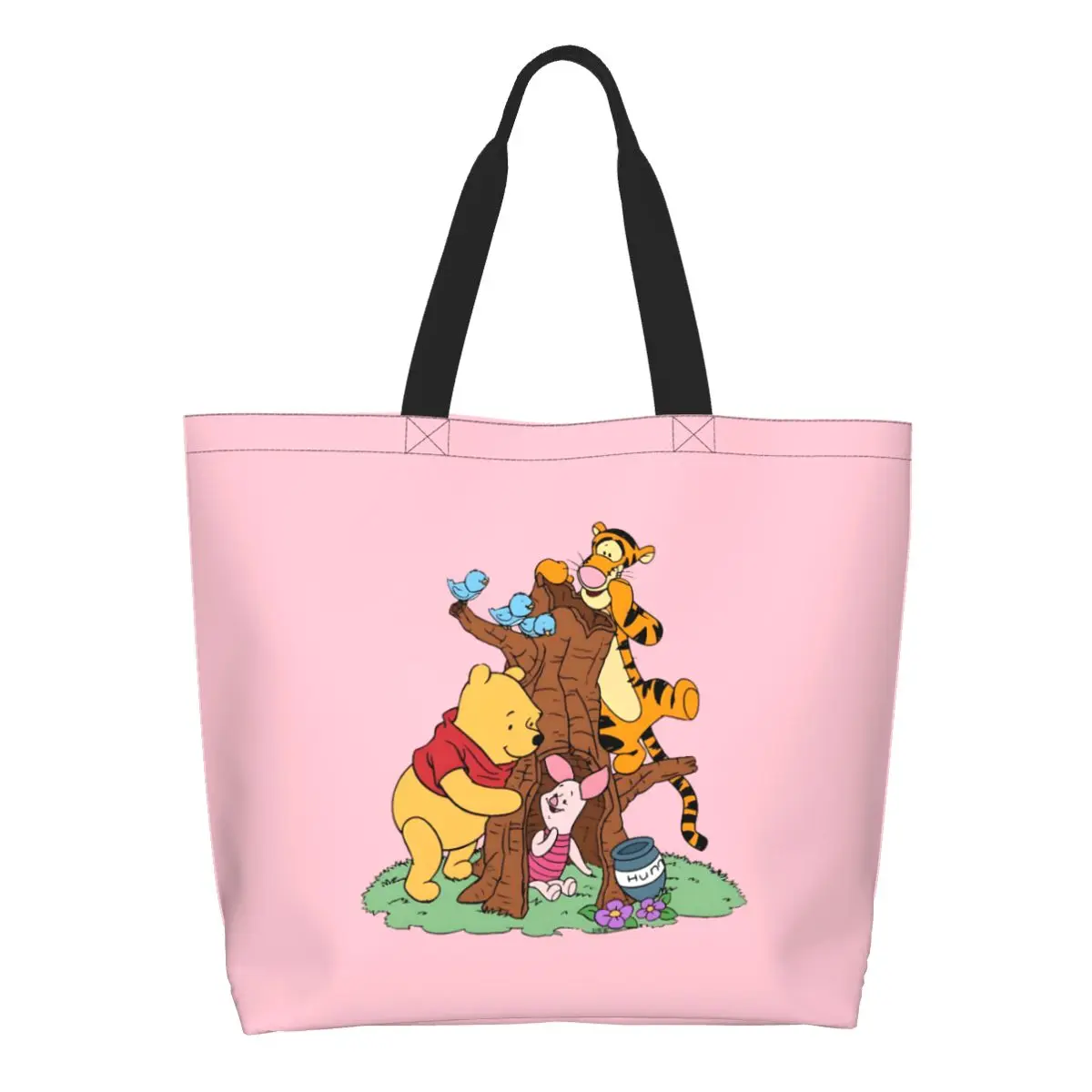

Изготовленные на заказ сумки-тоут Kawaii Winnie The Pooh для покупок, переработка милых мультфильмов, холст, продукты, сумка-шоппер на плечо
