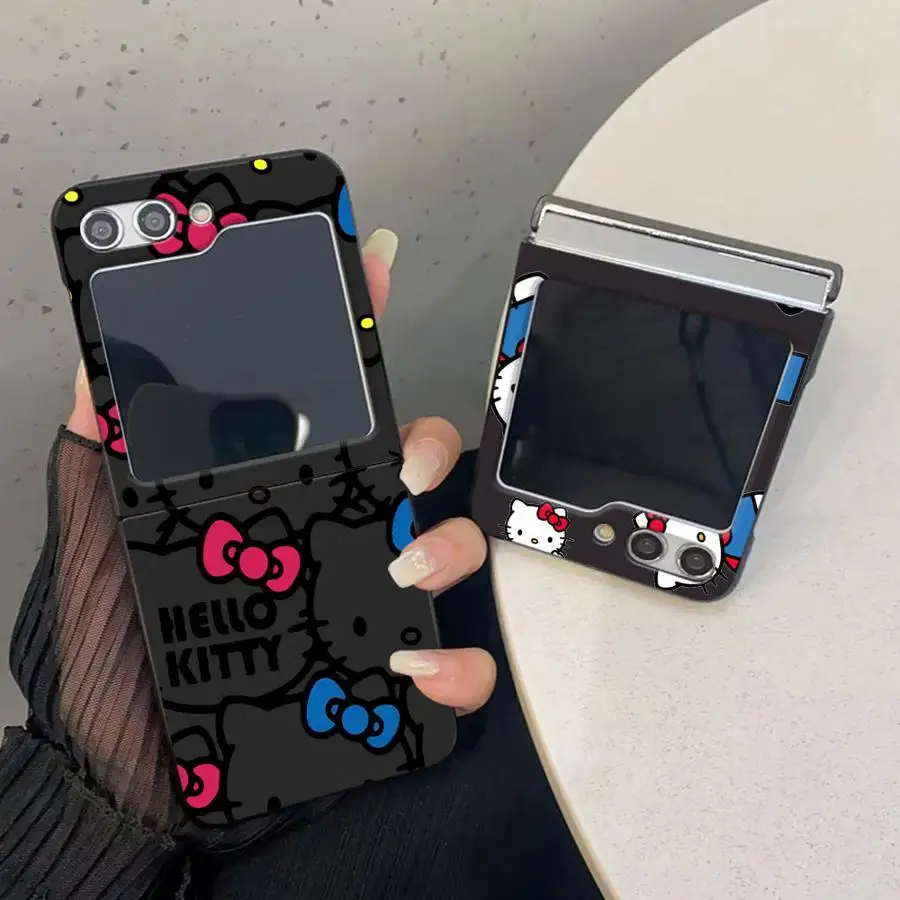 Capa de telefone fofa Olá K-Kitty Cat para Samsung Galaxy Z Flip 6 5 zflip4 zFlip zFlip3 zflip6 funda celulare capas protetoras