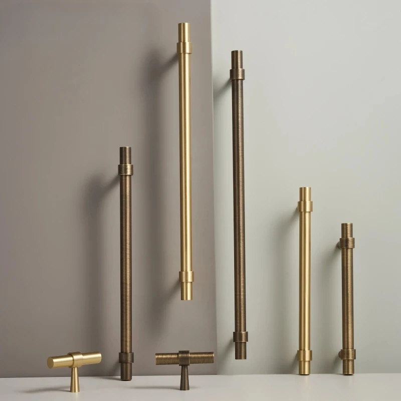 Solid Brushed Antique Brass Bronze 500mm 19.5'' Inch Pull Cabinet Knobs T Bar Funiture Wardrobe Appliance Handle