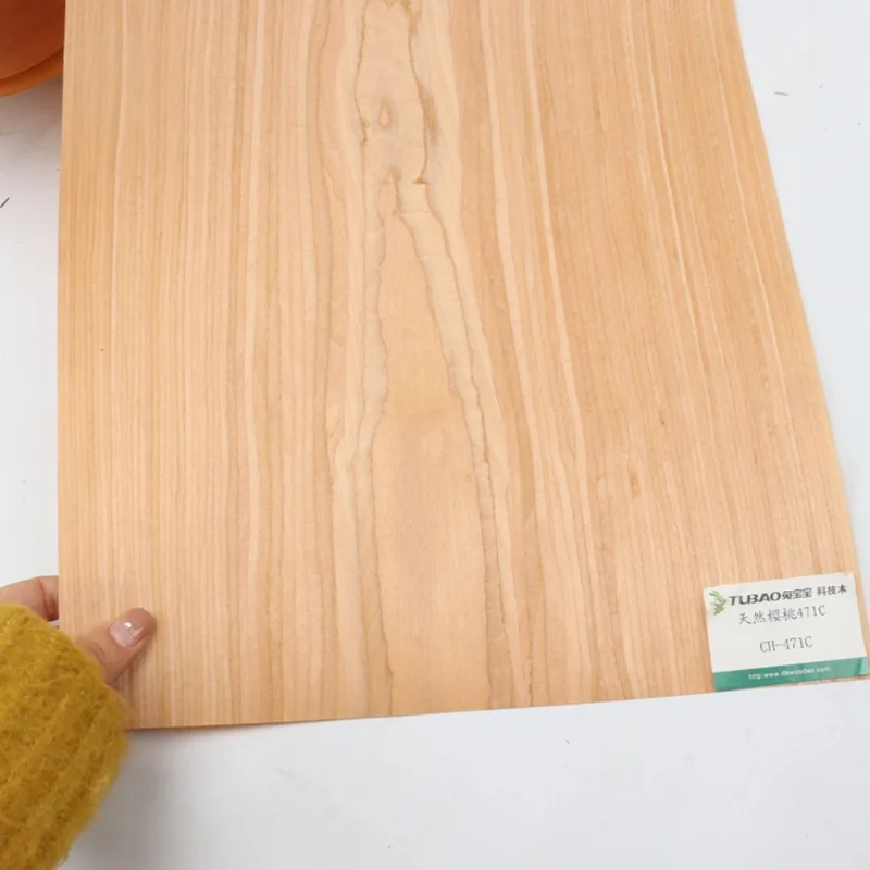 2.5Metersx280x0.2mm Engineered Cherry Wood Veneer High-Tech Finish for Modern Furniture Custom Cabinet Door Decor Veneer Panel