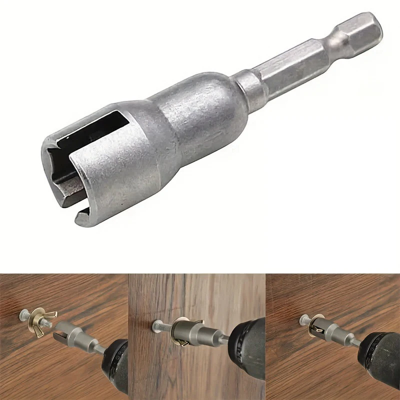 NEW 6Pcs Natural Slotted Butterfly Hole Socket Wrench 65mm Hexagonal Handle Electric Screwdriver Wing Nut Socket Tool