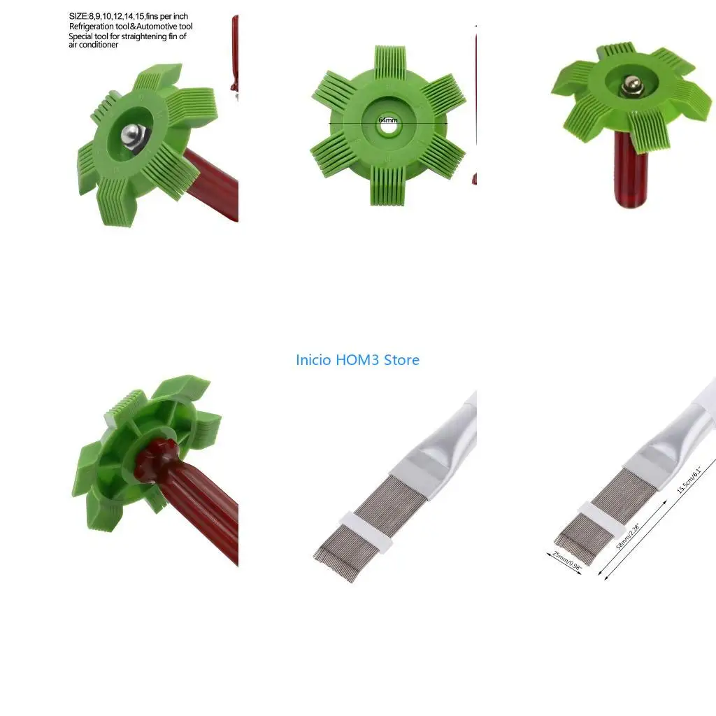 A5YD 2pcs/set Air Conditioning Cleaning Comb Radiator Evaporator Fin Straightener Cleaner Brush