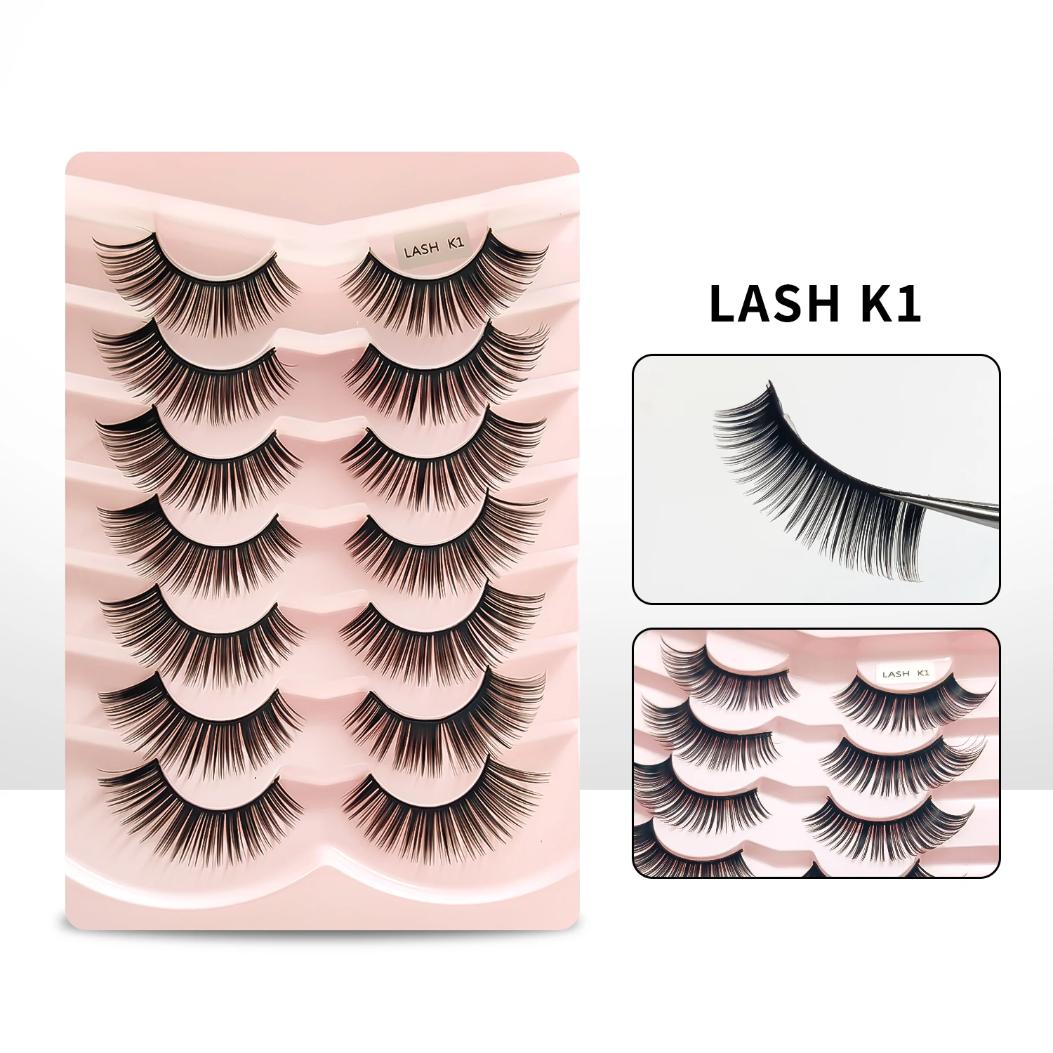 RED SIREN 5/7 Pairs Manga Lashes Korean Make Up New Cosplay Anime Natural False Eyelashes