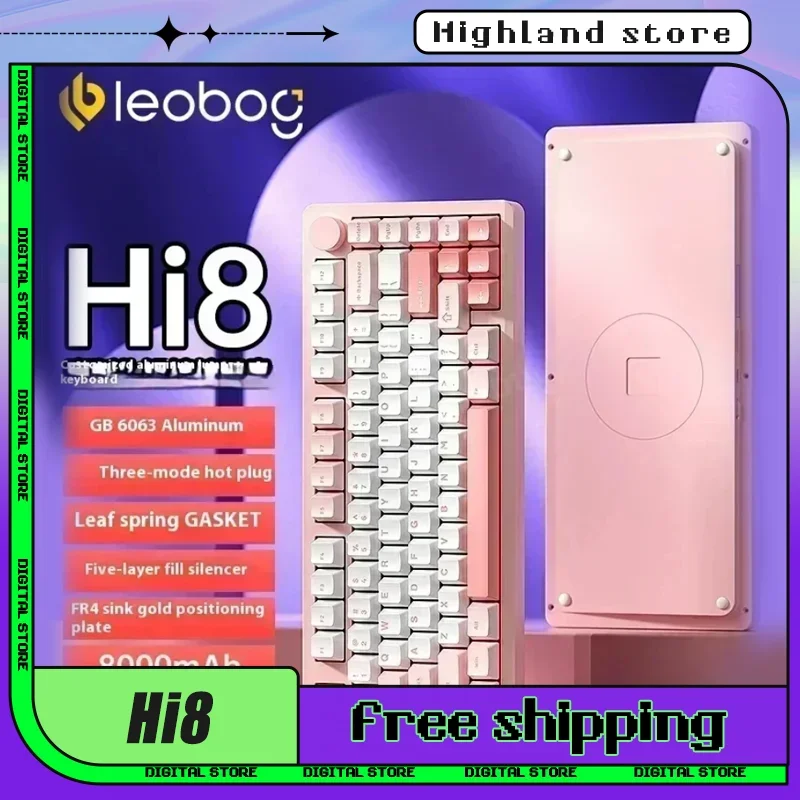 

Leobog Hi8 Mechanical Keyboard 3 Mode Bluetooth Wireless Keyboard Kit In stock Hot Swap Aluminium Alloy Customize Gamer Keyboard