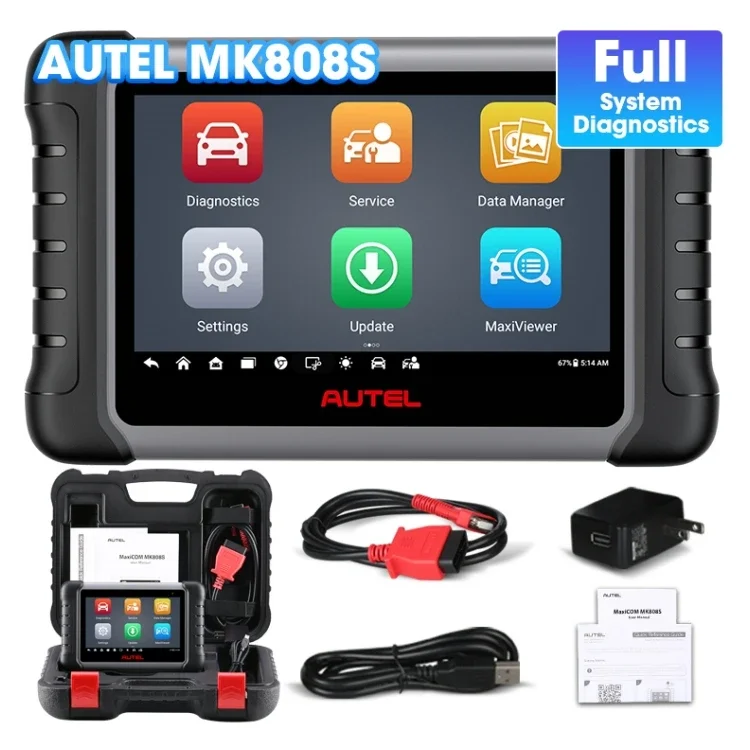 Autel MaxiCOM Mk808s MK808 S Obd2 Obd 2 Tool Engine Analyzer With All System And Full Service Functions Car Diagnostic Machine