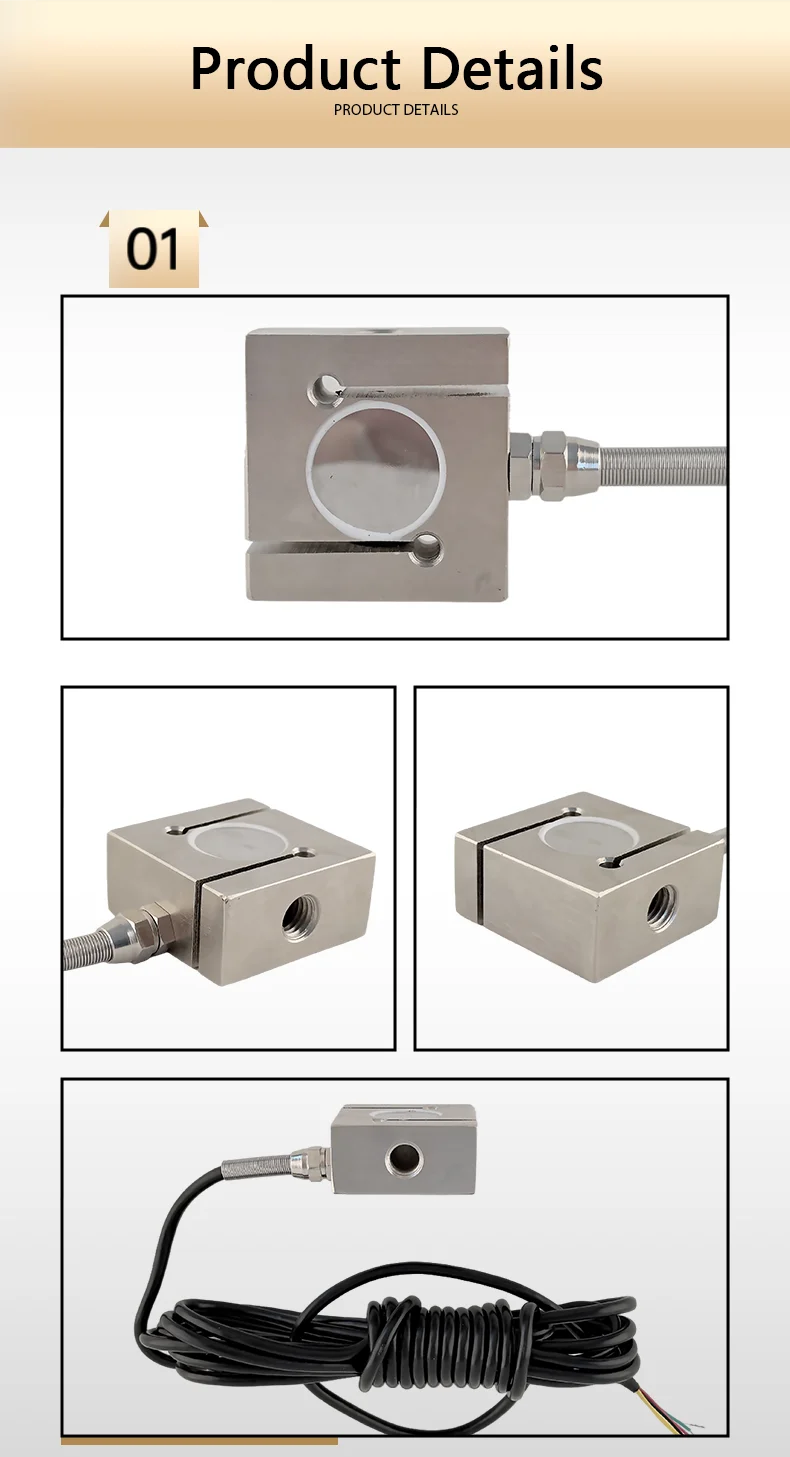 50 x 50 x 24 S-Typ Wägesensor, Zug- und Druckkraftmessgerät, 5V-12V Anregung mit Ringhaken-Zubehör – Detail 6