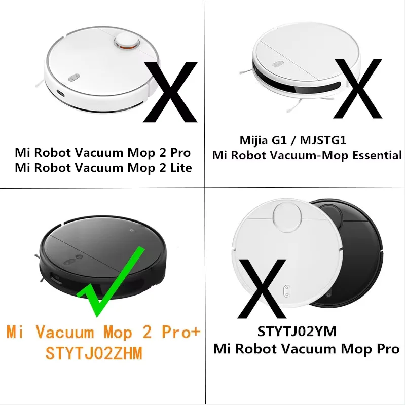 Xiaomi-Robot aspirador Mi 2 Pro +, limpiador robótico STYTJ02ZHM, accesorios, rodillo principal, cepillo lateral, filtro Hepa, mopa, piezas de trapo