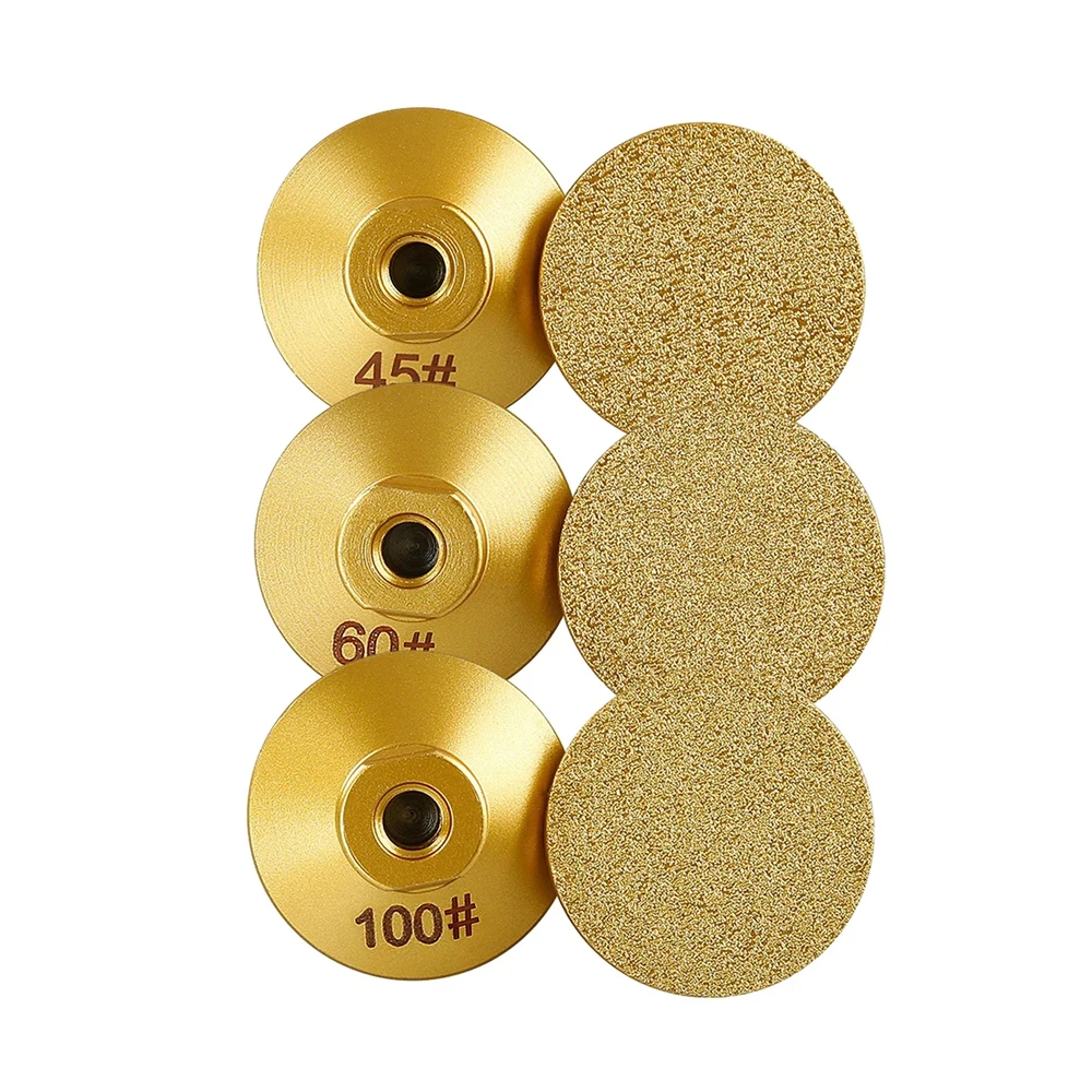 Brazed Flat Grinding Head 45# 60# 100# Stone Marble Quartz Ceramic Tile Edge Trimming Polishing Grinding Disc M14 Angle Grinder