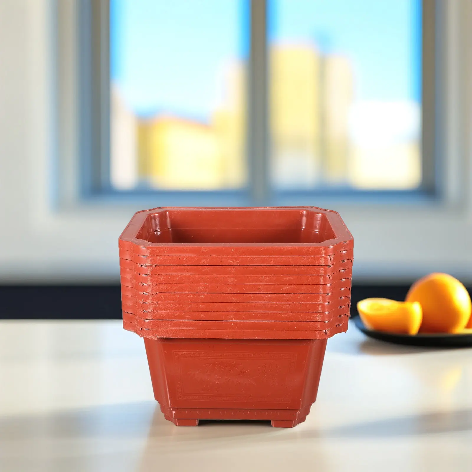 

10 шт. прочных пластиковых горшков для бонсай, утолщенные прямоугольные кашпо, идеально подходят для пересадки суккулентов, папоротников, для дома, офиса, использования в помещении