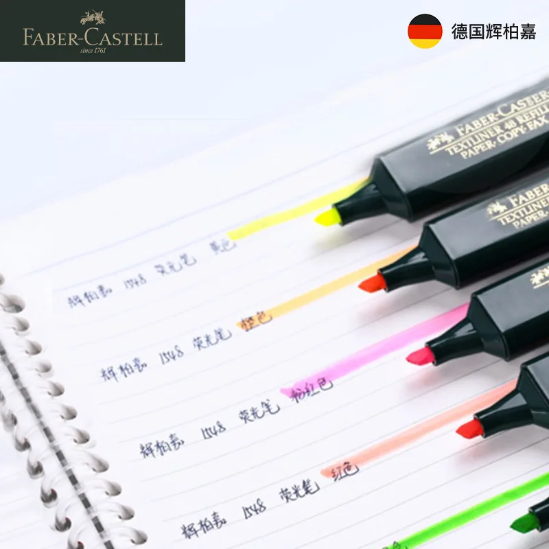 Imagem -06 - Faber Castell Fluorescente Candy Cor Highlighter Caneta Marcador Textliner Caneta Marcação Papelaria Material Escolar