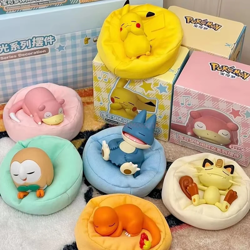 Pokemon Anime Action Figures Leisure Time Series Sleeping Position Ornament Pikachu Charmander Model Blind Box Toy Birthday Gift view 6