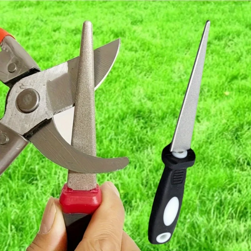 

2-In-1 Diamond Sharpening File For Scissors, Knives & Garden Tools - Dual-Sided Flat & Curved Design With Non-Slip Handle