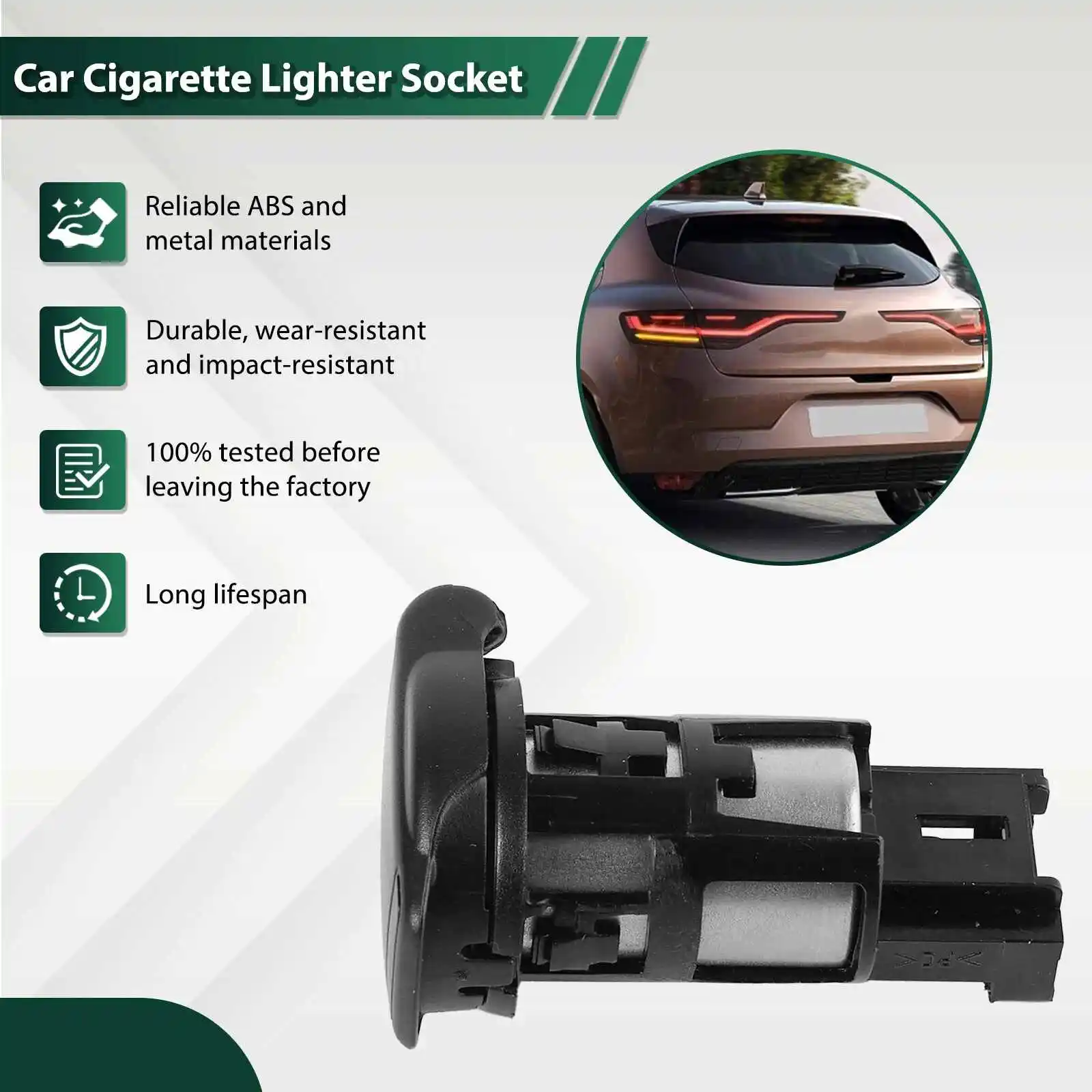 

Car Power Socket 253312923R 120W Auto Cigarette Lighter Replace For Renault Megane Dacia Koleo Auto Replacement Parts