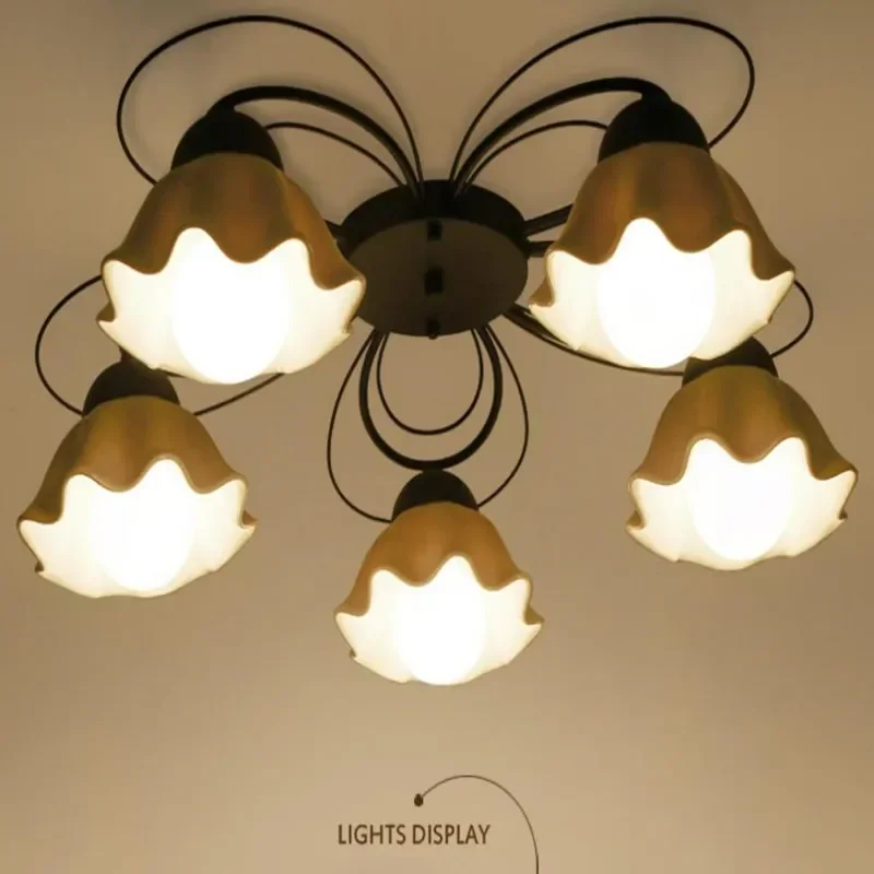 led e27 Nordic Iron Ceramic LED Lamp.LED Light.Ceiling Lights.LED Ceiling  Lamp For Foyer Bedroom Dinning Room