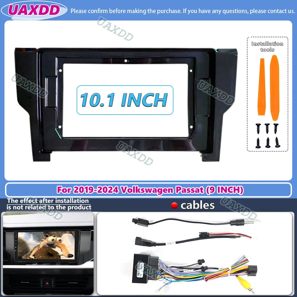 10.1 Pollici Telaio Auto Fascia Adattatore Android Radio Audio Dash Pannello di Montaggio Kit CD Per Volkswagen Passat 2019-2024 cavo canbus box