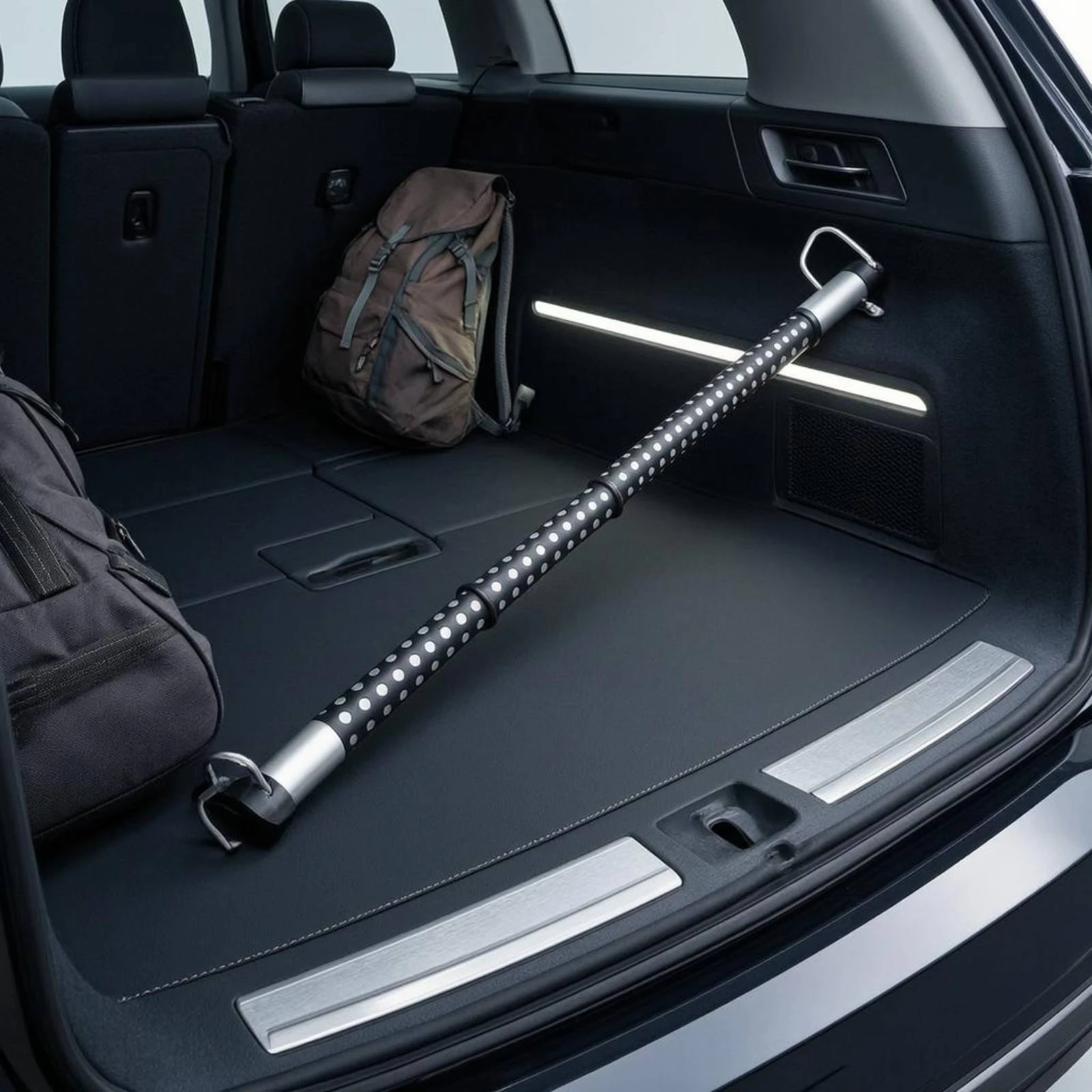 Telescopic Car Clothes Hanger Rod Perforated Car Clothes Hanger Bar Telescopic Garment Rack Hooked Ends Heavy Duty