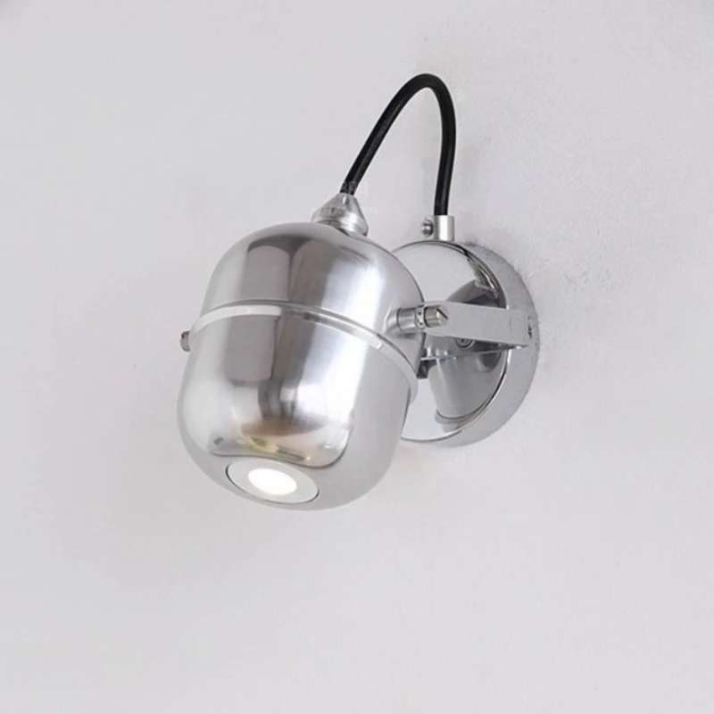 

Настенный светильник Bauhaus, хромированный металл, теплая лампа3000K, вращающаяся прикроватная лампа для спальни, чтения, ресторана, прохода, ретро-декор, настенный бра, лампа